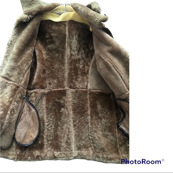 BULUR shearling hooded coat removable hood XL - Picture 3 of 5
